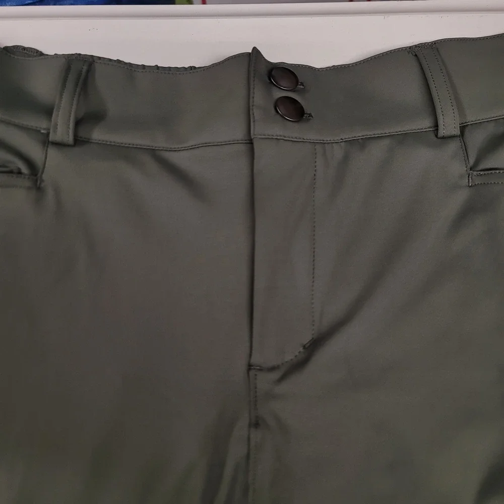 Viodia Olive Green Casual Athleisure‎ Golf Yoga Pants Women Size L